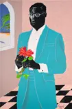 View of Yoei William by Otis Kwame Kye Quaicoe, 2021, Screenprint in colors with hand-coloring in acrylic, on Coventry Rag paper, the full sheet, sold Oct 2024