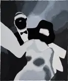 Tomoo Gokita, Dance Party, 2016, Stenciled paper pulp painting in colors with pochoir, on handmade paper, the full sheet