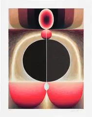 Milk Fountain by Loie Hollowell, 2019, Digital print in colors with screenprint and puff additive ink, on German Etching paper, with full margins, sold Oct 2024