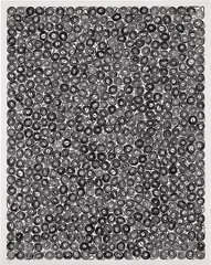Tara Donovan, Untitled, 2007, Rubber band matrix relief print, on Shiramine paper, with full margins