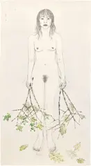 Kiki Smith, Untitled I, 2006, Monumental monotype with lithograph and hand-coloring, on Torinoko paper, the full sheet