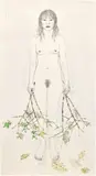 Kiki Smith, Untitled I, 2006, Monumental monotype with lithograph and hand-coloring, on Torinoko paper, the full sheet