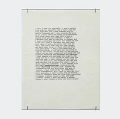 Zoe Leonard, I want a president, 1992/2018, Ink on onion skin paper