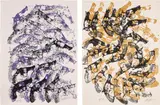 Arman, Guns; and Yang and Bang (O. & M. 139 & 152), 1979, Two screenprints in colors, on Arches paper, the full sheets