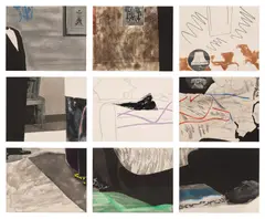 Black Dice (H. 10-18) by John Baldessari, 1982, The complete set of nine etching and aquatints in colors and one gelatin silver print, on Arches paper, with full margin, sold Oct 2024