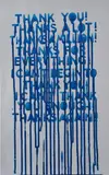 Mel Bochner, Thank You (K. 2023.01), 2023, Etching in blue, on Silver Stardream paper, the full sheet
