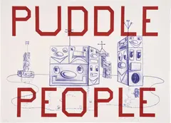 Puddle People by Ed Ruscha and Kenny Scharf, 2016, Lithograph in colors, on wove paper, with full margins, sold Oct 2024