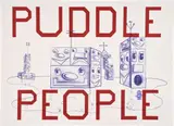 Ed Ruscha and Kenny Scharf, Puddle People, 2016, Lithograph in colors, on wove paper, with full margins