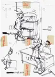 Paul McCarthy, Untitled (Drawing for Alpine Man), 1992-98, Unique ink and charcoal drawing with packing tape collage, on four sheets of thick wove paper