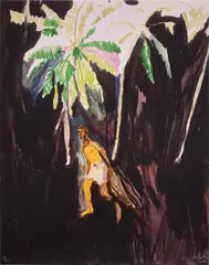 Fisherman by Peter Doig, 2014, Archival pigment print in colors, on Somerset paper, the full sheet, sold Oct 2024