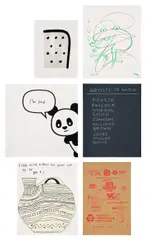 Various Artists, 2015 White Columns Print Portfolio, 2015, The complete set of six screenprints in colors, the Rob Pruitt with flocking and hand-written text in black marker, on wove paper, with full margins and the full sheets