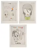 Javier Calleja, First Look; Second Chance Always; and Third Time Lucky, 2021, Three etchings with hand-coloring in watercolor, graphite and wash, on Arches paper, with full margins