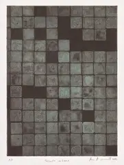 Ann Aspinwall, Tessuto Urbano (Urban Fabric), 2002, Collagraph in colors, on Rives BFK paper, with full margins