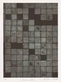 Ann Aspinwall, Tessuto Urbano (Urban Fabric), 2002, Collagraph in colors, on Rives BFK paper, with full margins