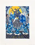 Marcel Dzama, Ya es hora (It Is Time), 2019, Archival pigment print in colors with screenprinted gold leaf, on Hahnemühle paper, with full margins