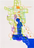 Joanne Greenbaum, Untitled Outtakes #4, 2002, Screenprint in colors, on Arches paper, the full sheet