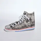 Jose Guinto, found object: shoe/From Crusoe to Katrina, 2007, Mixed media multiple of etching, aquatint and screenprint in colors, on Masa and Coventry Rag papers, with shoelace and grommets