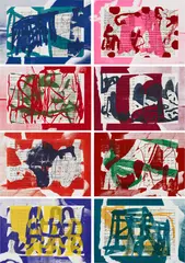 Arturo Herrera, Las Bodas (The Weddings), 2019, The complete set of eight screenprints in colors with collage, on Coventry Rag and Rives Lightweight papers, the full sheets
