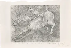 Luis Jiménez, A veces a trote a veces a galope (At times It Comes At a Trot, At Times At a Gallop), 1991, Etching, on wove paper, with full margins