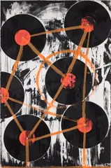 Chris Martin, Thursday Miles, from Miles Davis at the Gilmore, 2011, Screenprint in colors with archival inkjet collage, on Coventry Rag paper, the full sheet