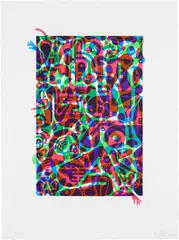 Ryan McGinness, Untitled (Fluorescent Women Parts) 2, 2014, Screenprint in colors, on Magnani Incisioni paper, with full margins