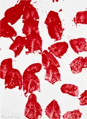 James Nares, When the Language Was Young, 2010, Lithograph in red, on plastic, the full sheet