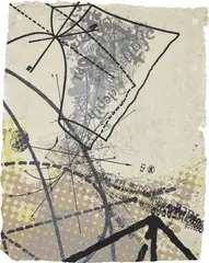 David Opdyke, Dada Data Mine, 2011, Screenprint in colors, on Saakar Banana handmade paper, the full sheet