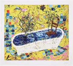 Bathed in Light by Angel Otero, 2021, Screenprint and archival inkjet print in colors, on Hahnemühle paper, with full margins, sold Apr 2024