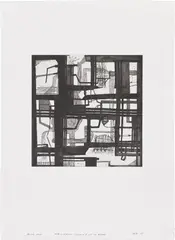 Near Quadrozzi Concrete & 9th St. Bridge by Sheila Pepe, 2004, Etching and aquatint, on Hahnemühle paper, with full margins, offered Apr 2024