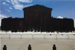 Dread Scott, Obliterated Power (Supreme Court), 2022, Screenprint and archival inkjet print in colors, on Hahnemühle German Etching paper, the full sheet