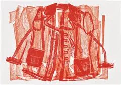 Pressed Coat by Jean Shin, 2005, Collagraph in colors, on Rives BFK paper, with full margins, offered Apr 2024