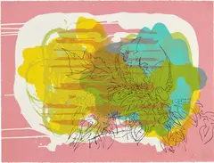 Janaina Tschäpe, Spilling Memory 4, 2014, Monoprint with screenprint in colors, on Coventry Rag paper, the full sheet