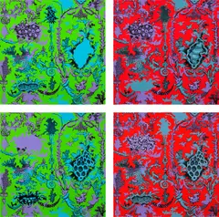 Mark Dean Veca, No Quarter, 2004, The complete set of four screenprints in colors with hand-coloring, on Arches paper, the full sheets