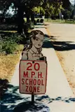 William Eggleston, Untitled (20 m.p.h, School Zone Sign)