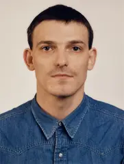 Portrait (M.Schell) Young Man by Thomas Ruff, 1987, Chromogenic print, Diasec mounted, sold Apr 2024
