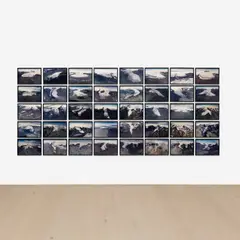 Ólafur Elíasson, The Glacier Series, 1999, A grid comprised of 40 chromogenic prints, each mounted