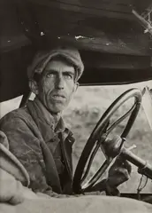 Dorothea Lange, Ditched, Stalled,and Stranded, San Joaquin Valley, California (A Missouri Farmer, Now A Migratory Farm Laborer on the Pacific Coast), 1936, Gelatin silver print