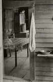 Washstand in the Dog Run of Floyd Burroughs' Cabin, Hale County, Alabama by Walker Evans, 1935-1936, Gelatin silver print, printed 1960s, offered Apr 2024
