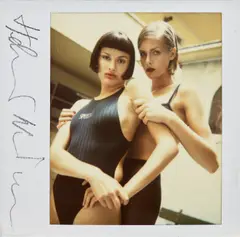 Pair in bathing suits by Helmut Newton, n.d., Unique Polaroid print, sold Apr 2024