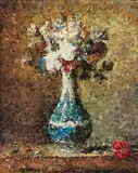 Vik Muniz, Flowers in a Blue and White Vase, After Chardin from Pictures of Magazines, 2005, Archival inkjet print, printed 2024