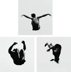 Pleasures and Terrors of Levitation (Nos. 58, 94, 32) by Aaron Siskind, 1956-1965, Three gelatin silver prints, sold Apr 2024