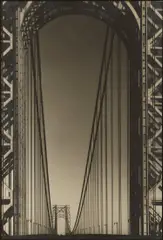 Margaret Bourke-White, The George Washington Bridge, 1933, Gelatin silver print with black inked borders, mounted