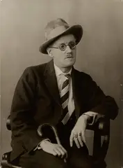 James Joyce by Berenice Abbott, 1928, Gelatin silver print, sold Apr 2024