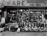 Hardware Store, 316-318 Bowery, Manhattan by Berenice Abbott, 1938, Gelatin silver print from Berenice Abbott: Retrospective , printed 1982, sold Apr 2024