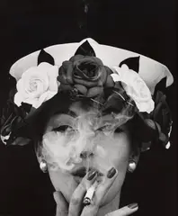 Hat + 5 Roses, Paris (Vogue) by William Klein, 1956, Gelatin silver print, printed 2011, sold Apr 2024