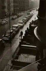 Ruth Orkin, Man in Rain, W. 88th St., 1952, Gelatin silver print