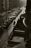 Ruth Orkin, Man in Rain, W. 88th St., 1952, Gelatin silver print