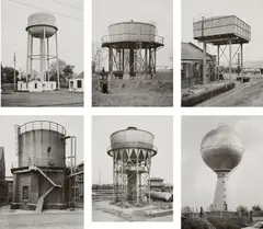 Sechs Wasserturme by Bernd and Hilla Becher, 1976, Six offset lithographs, printed later, sold Apr 2024