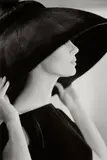 Jerry Schatzberg, Untitled, Behind the Scenes (large hat profile), 1962, Gelatin silver print, printed 2018