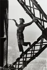 Marc Riboud, Painter on the Eiffel Tower, Paris, 1953, Gelatin silver print, printed later